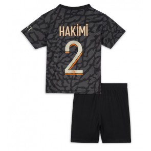 Paris Saint-Germain Achraf Hakimi #2 Replika Babytøj Tredje sæt Børn 2023-24 Kortærmet (+ Korte bukser)